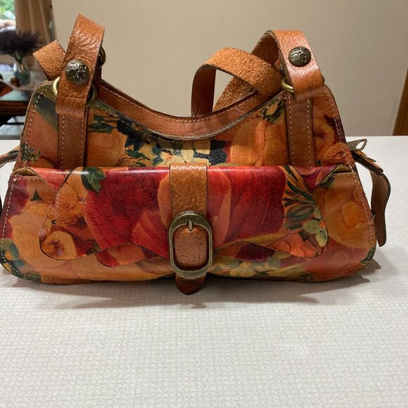 GUC Patricia Nash Leather Summer Drawing Shoulder bag & matching wallet - Picture 2 of 15